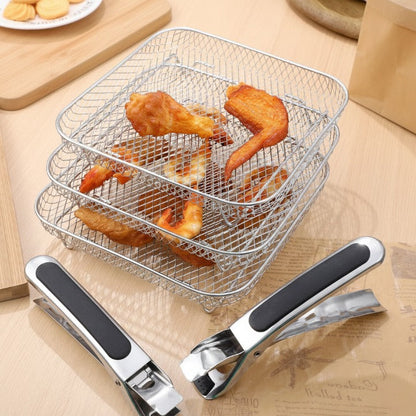 Stapelbare RVS airfryer manden