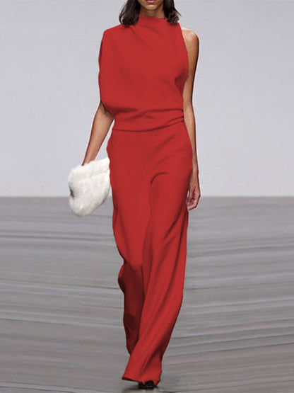 Mira mouwloze jumpsuit met wijde pijpen