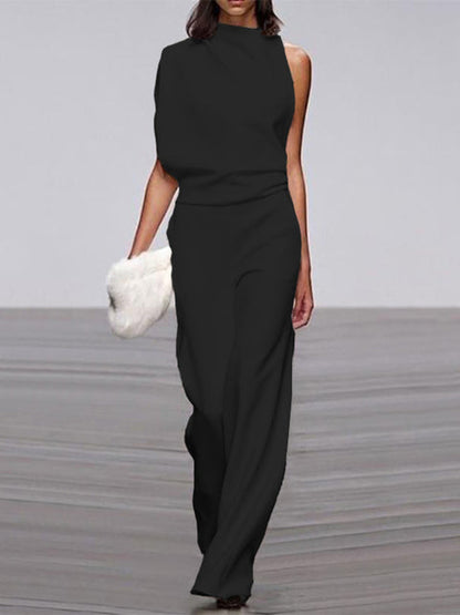 Mira mouwloze jumpsuit met wijde pijpen