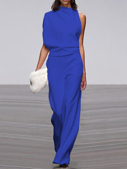 Mira mouwloze jumpsuit met wijde pijpen
