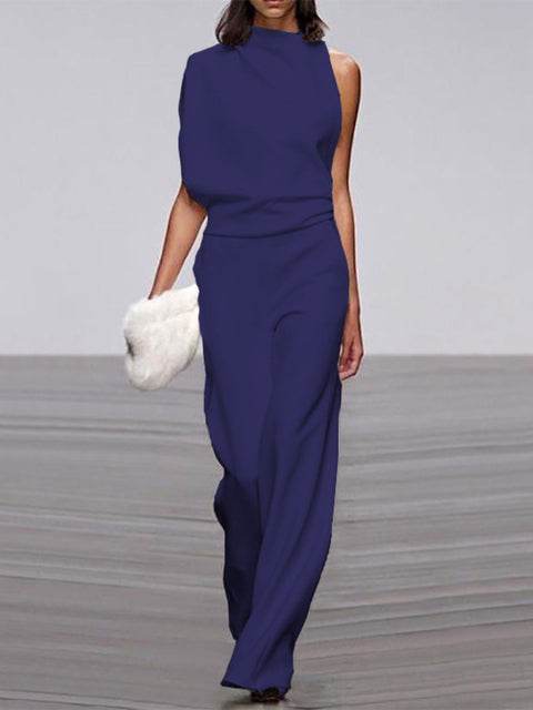 Mira mouwloze jumpsuit met wijde pijpen
