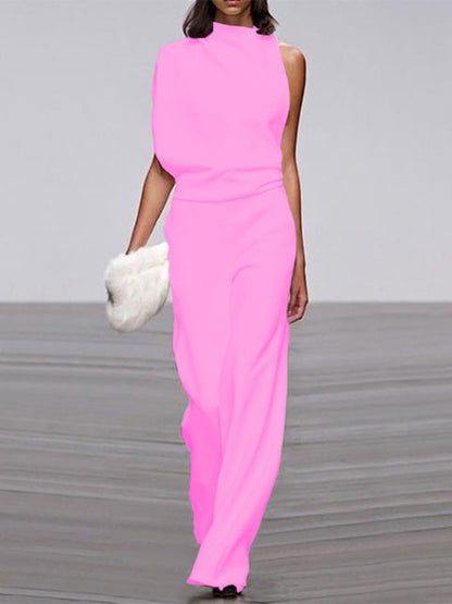Mira mouwloze jumpsuit met wijde pijpen