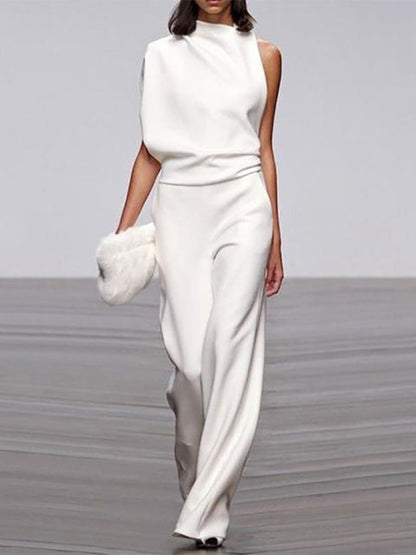 Mira mouwloze jumpsuit met wijde pijpen