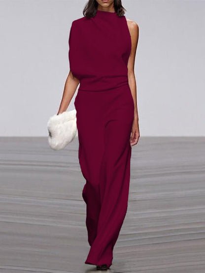 Mira mouwloze jumpsuit met wijde pijpen