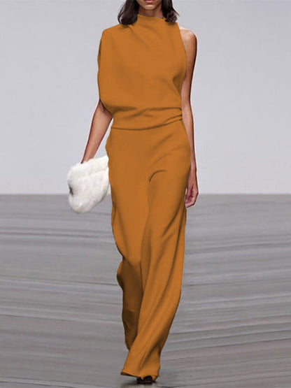 Mira mouwloze jumpsuit met wijde pijpen