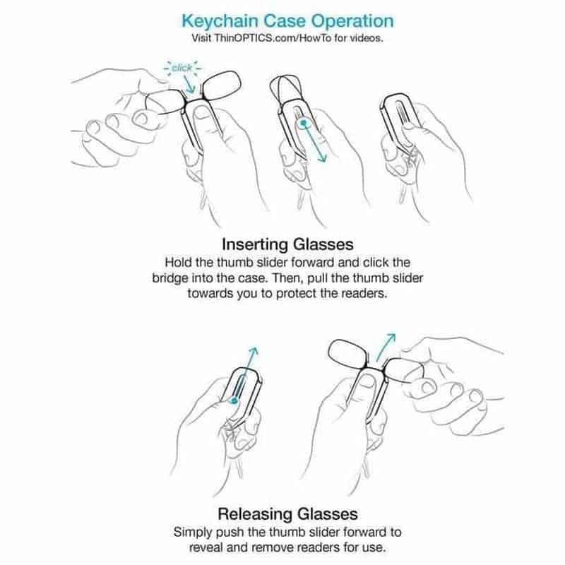 KeyOptics draagbare sleutelhanger leesbril