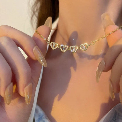 LuxeLiefde magnetische hartvormige klaver ketting