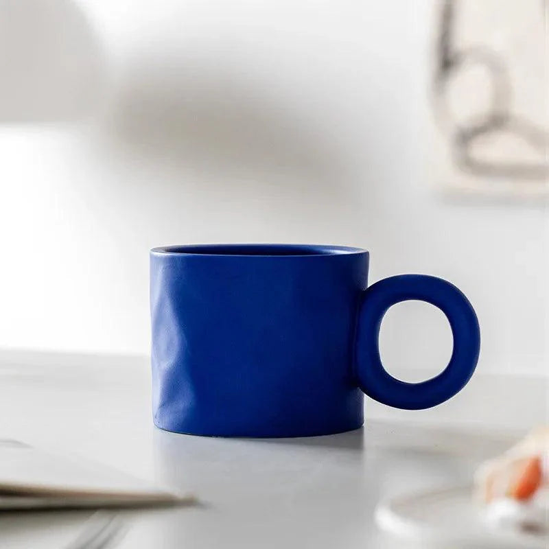 Scandinavische keramische ringhandgreep mok 450ml