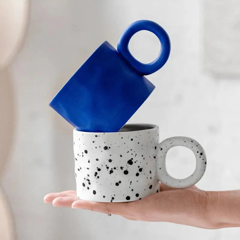 Scandinavische keramische ringhandgreep mok 450ml