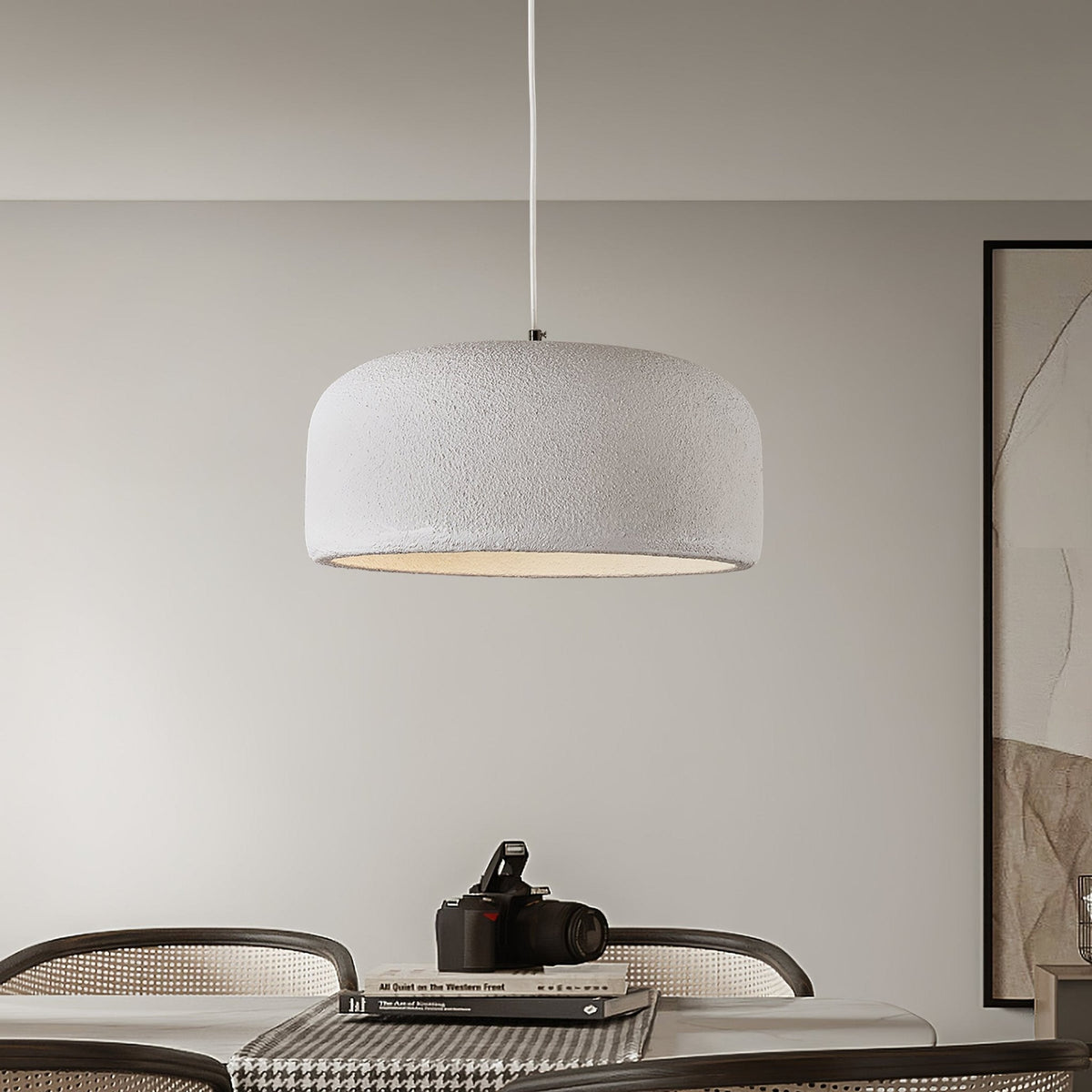 Organische Japandi resin hanglamp