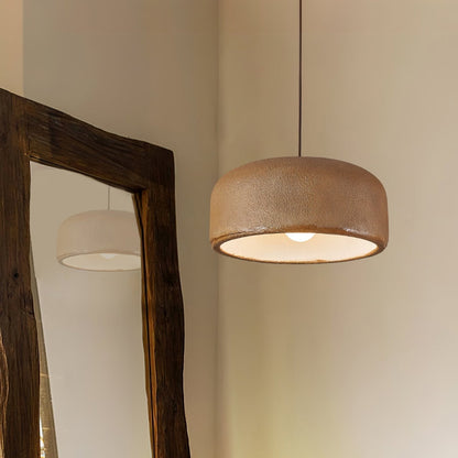 Organische Japandi resin hanglamp