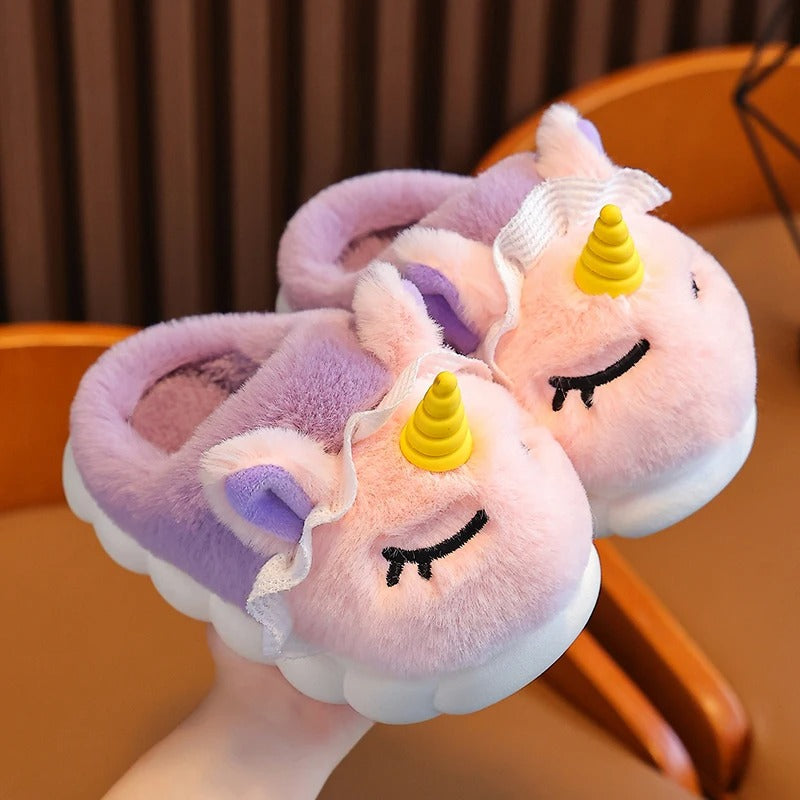 Pluche Eenhoorn kinderpantoffels