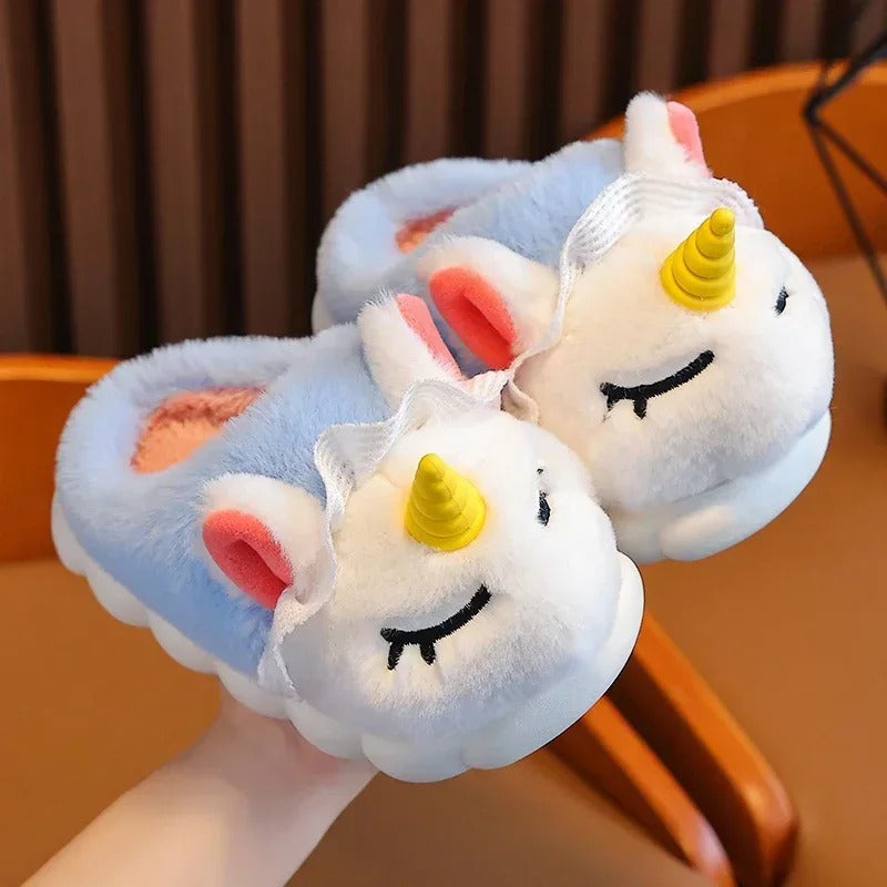 Pluche Eenhoorn kinderpantoffels