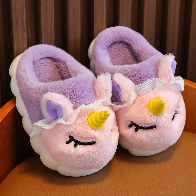 Pluche Eenhoorn kinderpantoffels