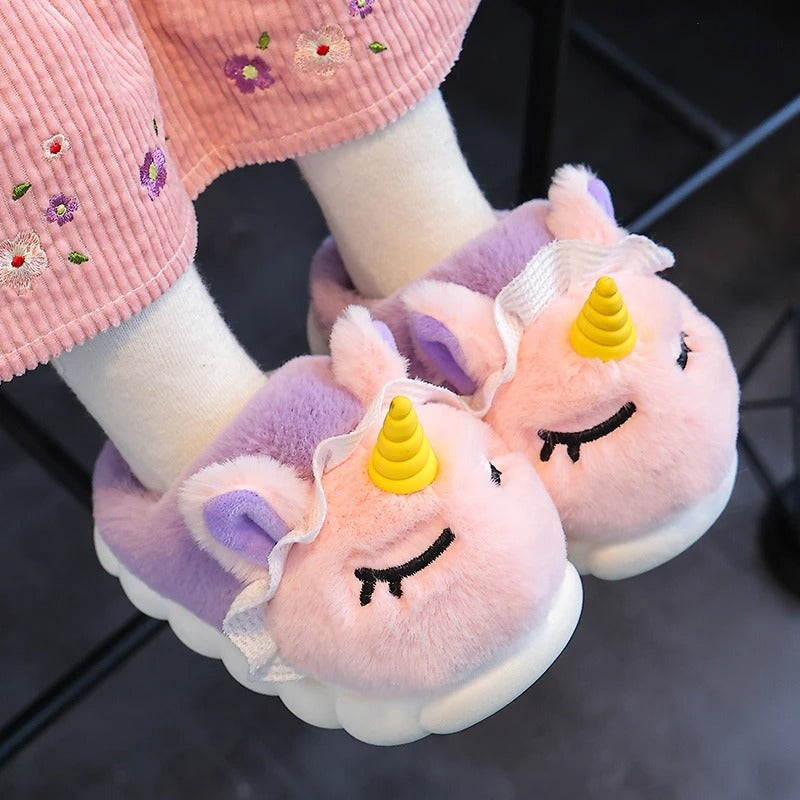 Pluche Eenhoorn kinderpantoffels