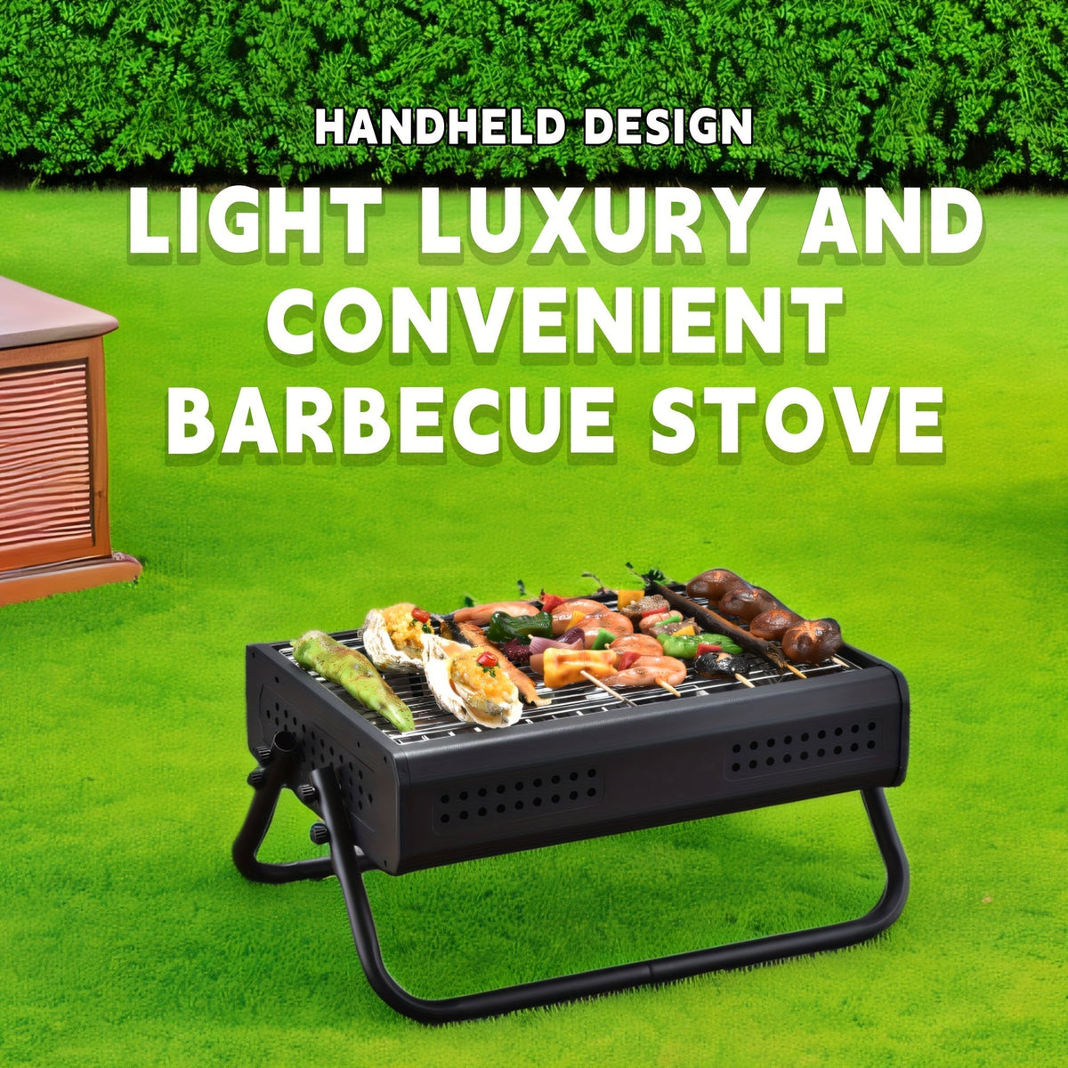 Draagbare houtskoolbarbecue opvouwbare tafelgrill