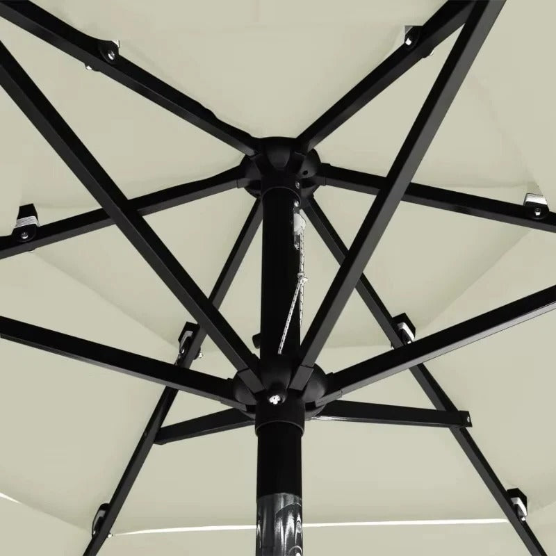 Kantelbare parasol met draaimechanisme