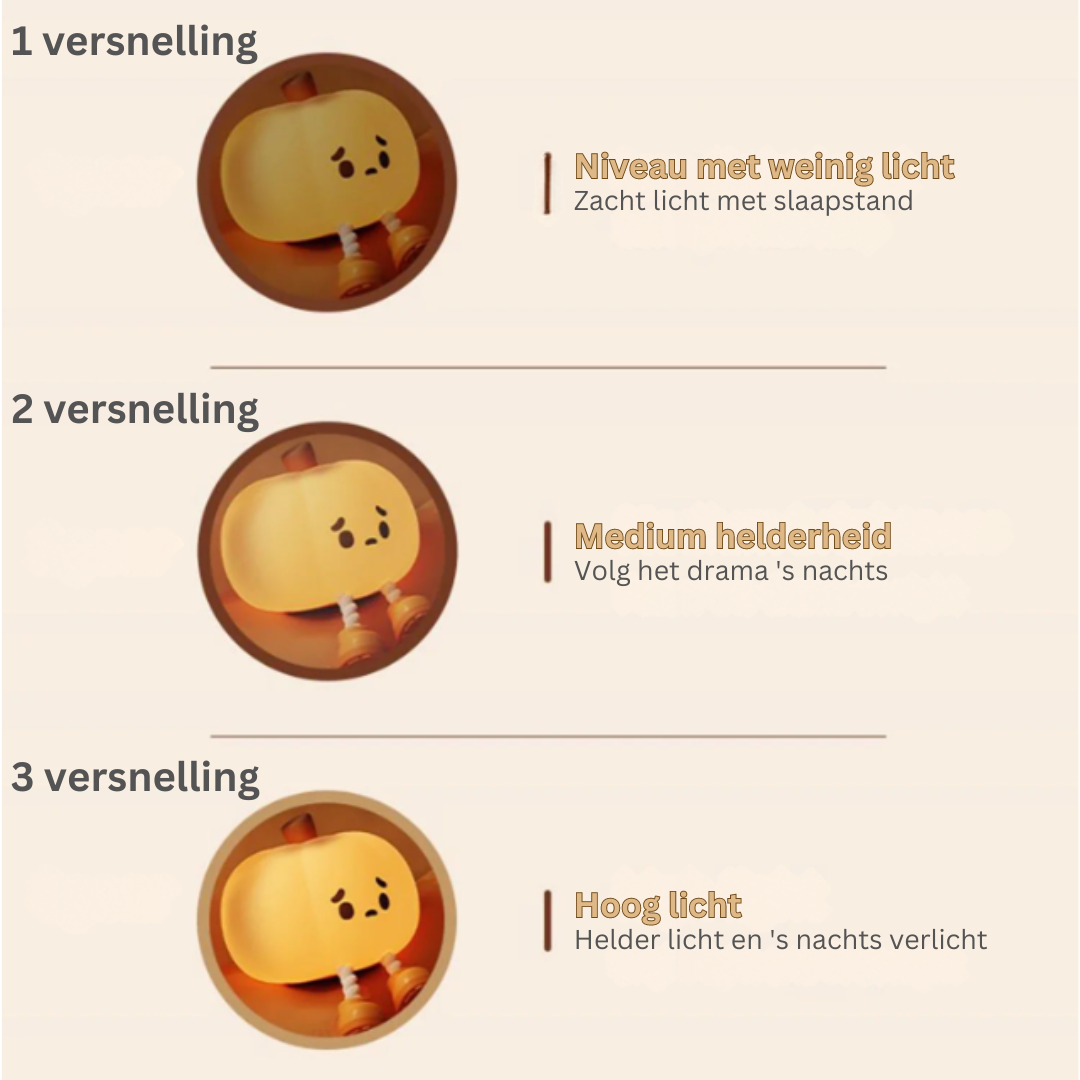 PumpkinGlow siliconen pompoen nachtlampje