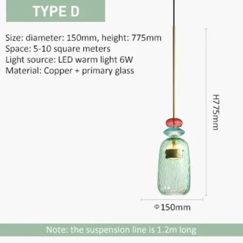 SMD Living Macaron glazen hanglamp