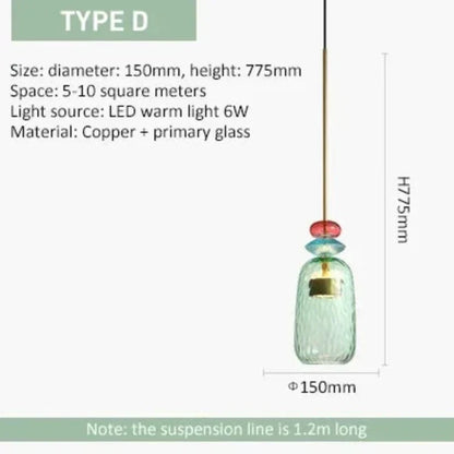 SMD Living Macaron glazen hanglamp
