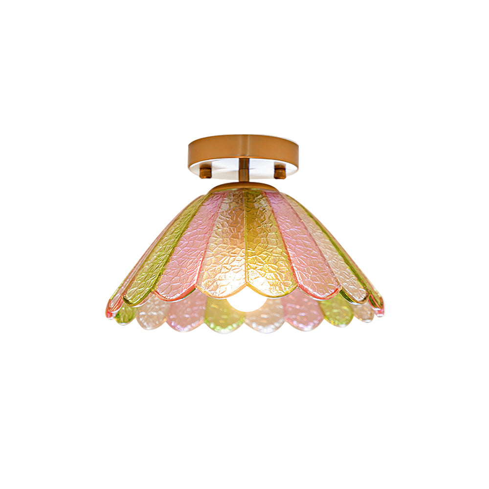 Glazen Plafondlamp Bloemvorm Vintage
