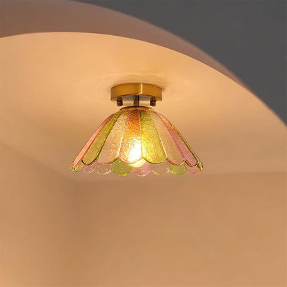 Glazen Plafondlamp Bloemvorm Vintage