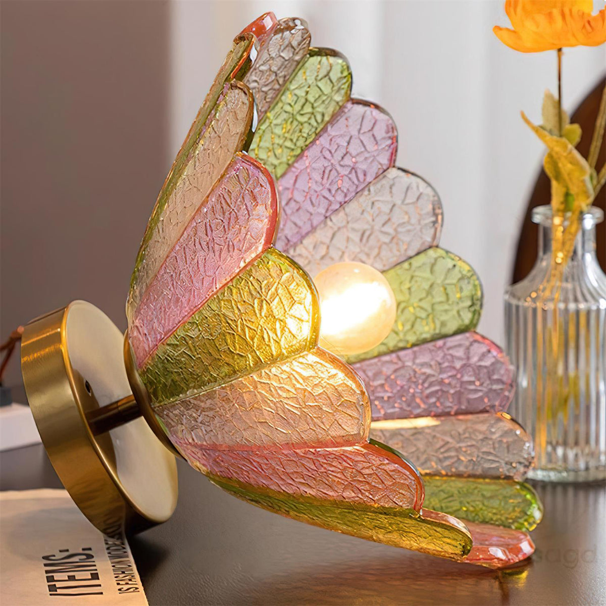 Glazen Plafondlamp Bloemvorm Vintage