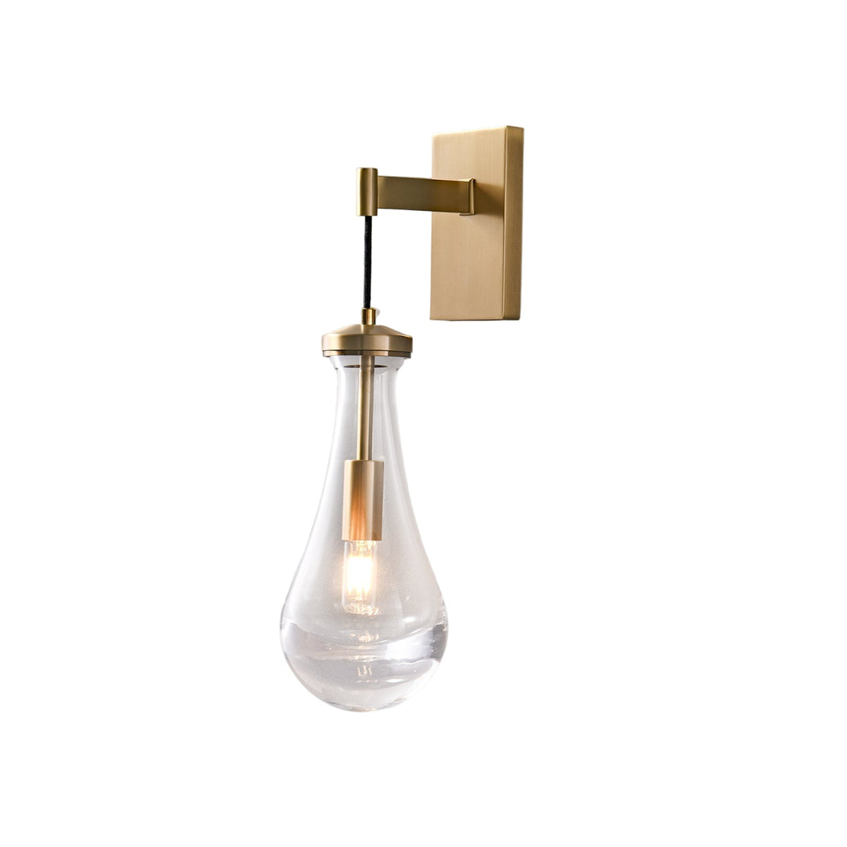 Messing Glazen Druppel Wandlamp
