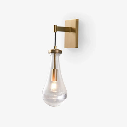 Messing Glazen Druppel Wandlamp