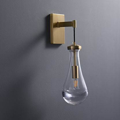 Messing Glazen Druppel Wandlamp