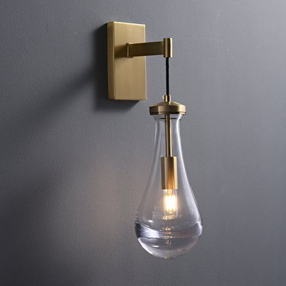 Messing Glazen Druppel Wandlamp