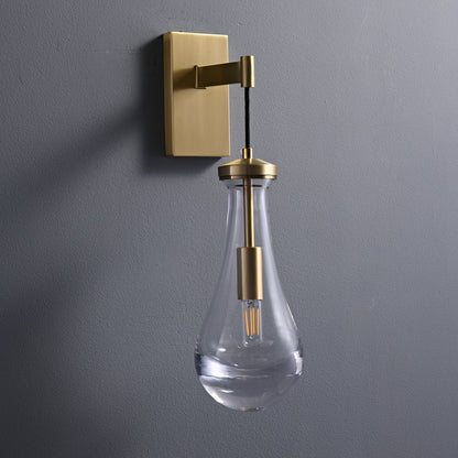 Messing Glazen Druppel Wandlamp
