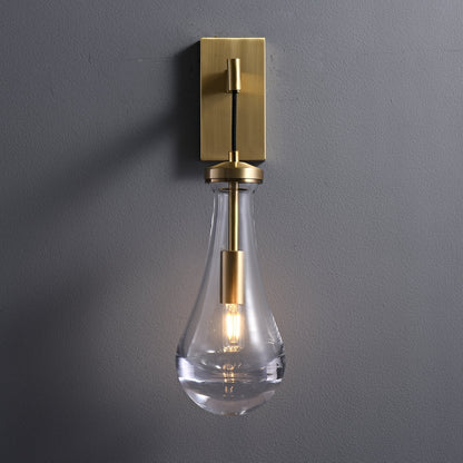 Messing Glazen Druppel Wandlamp