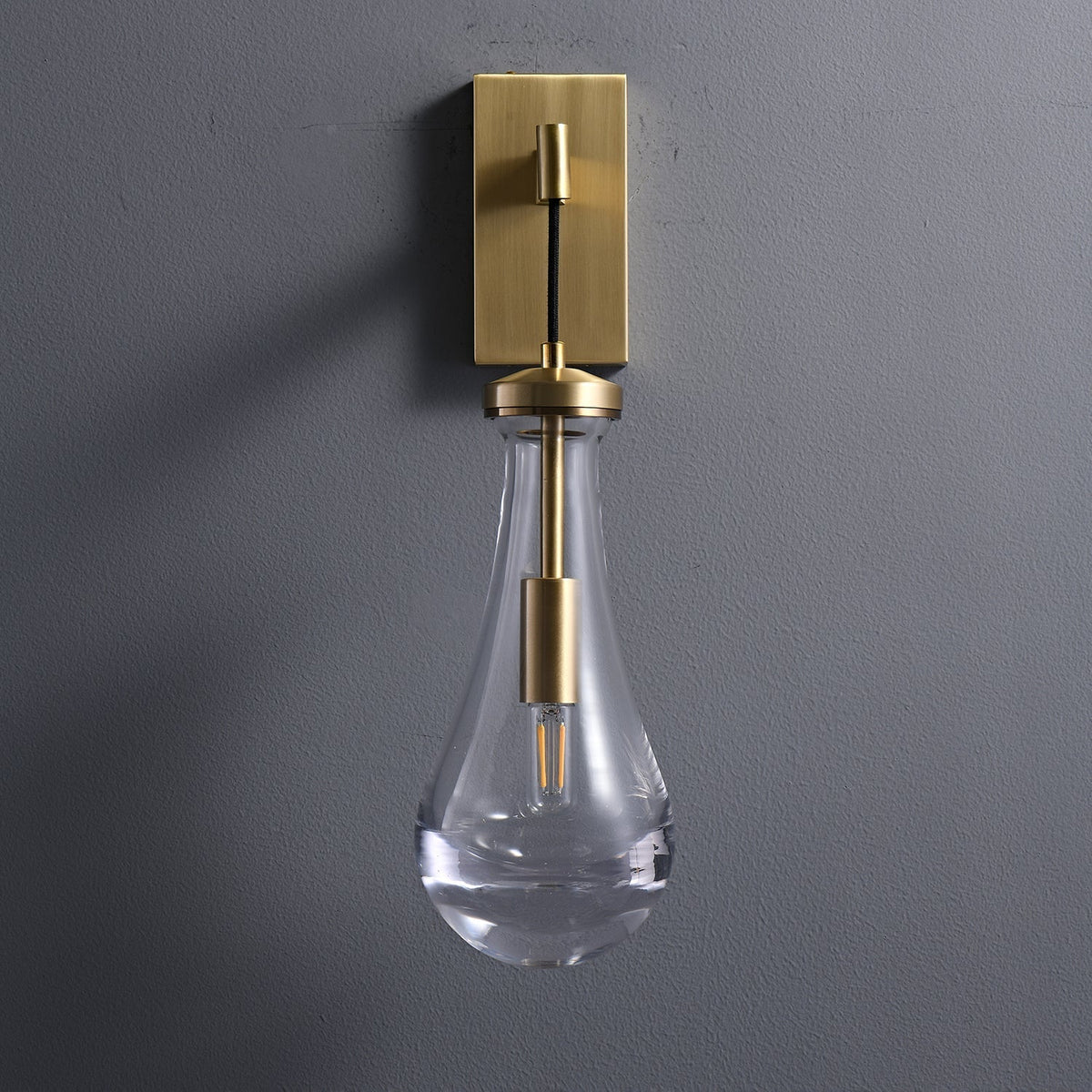 Messing Glazen Druppel Wandlamp