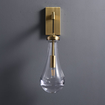 Messing Glazen Druppel Wandlamp