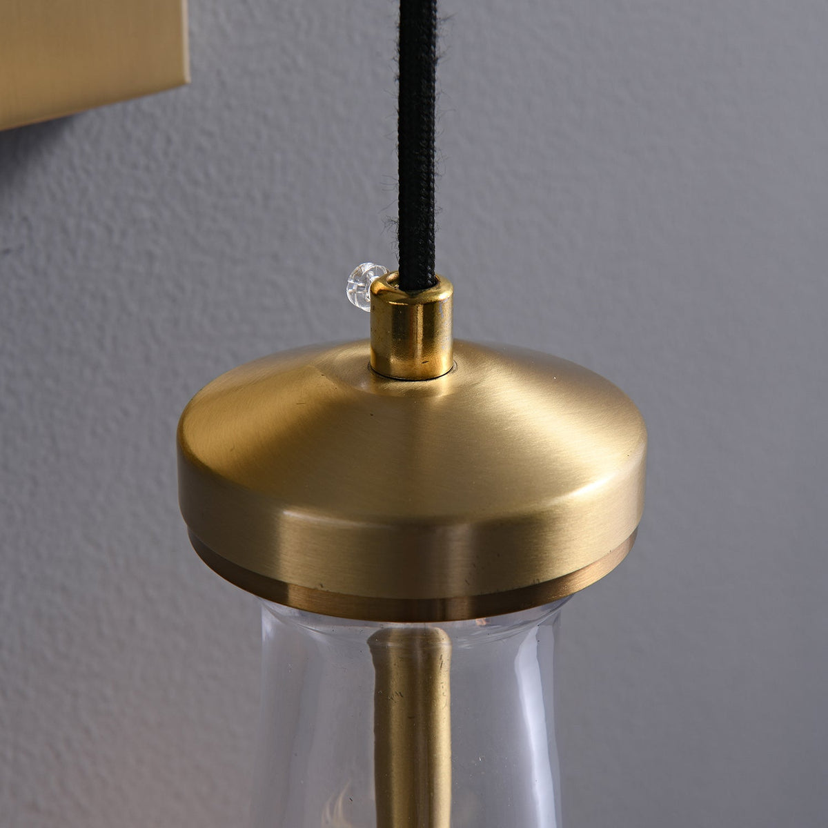 Messing Glazen Druppel Wandlamp