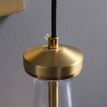 Messing Glazen Druppel Wandlamp