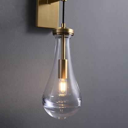 Messing Glazen Druppel Wandlamp