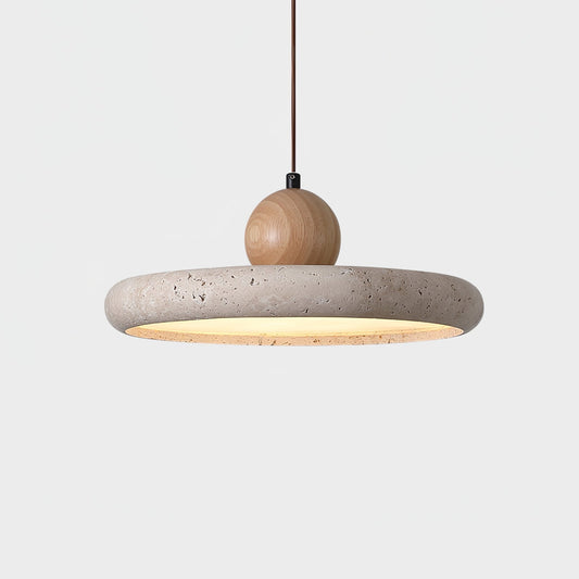 SMD Living travertin en houten hanglamp
