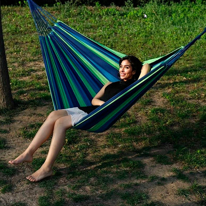 Luxe gestreepte canvas hangmat