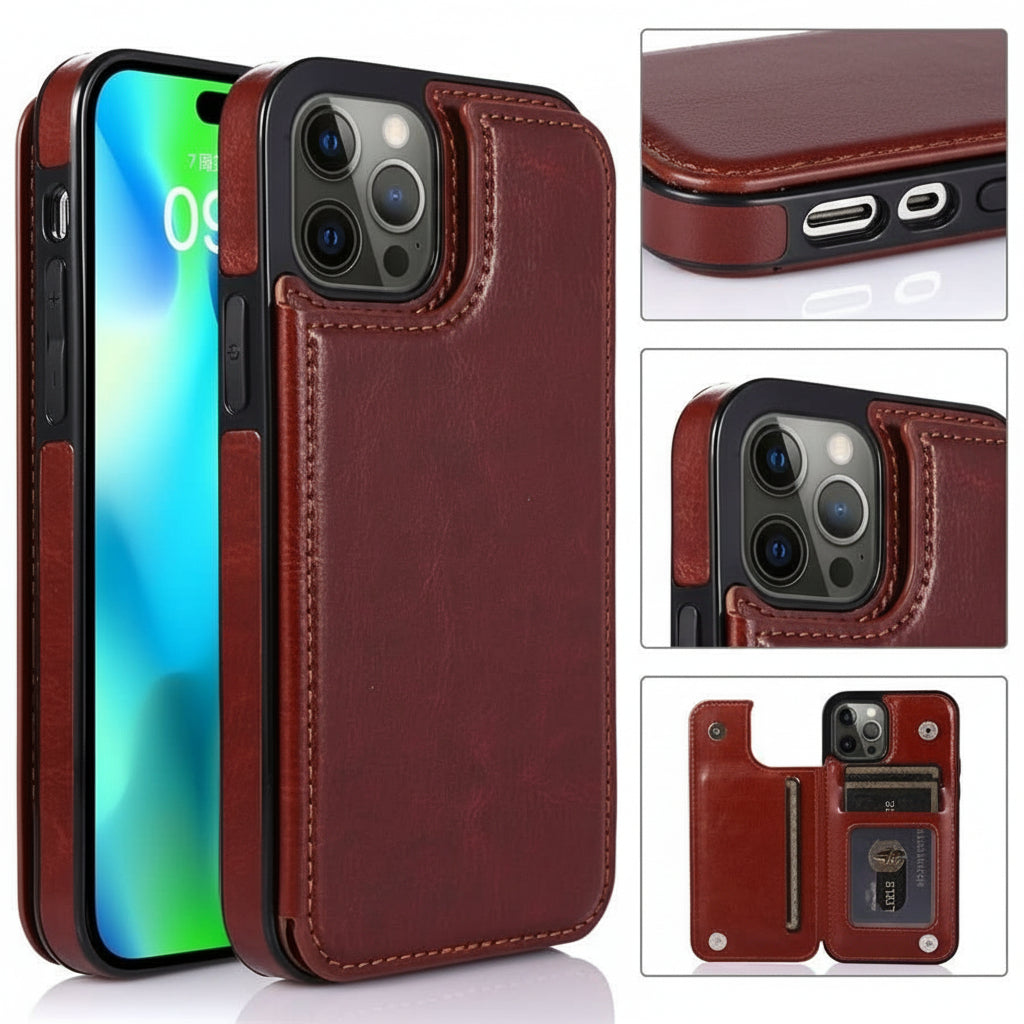LederWallet luxe lederen smartphonehoesje