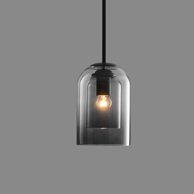 Mid-Century dubbel glas hanglamp