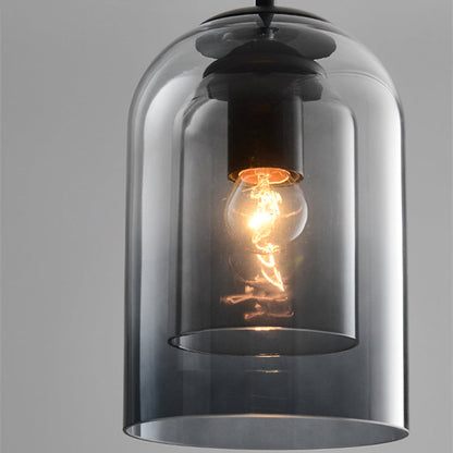 Mid-Century dubbel glas hanglamp