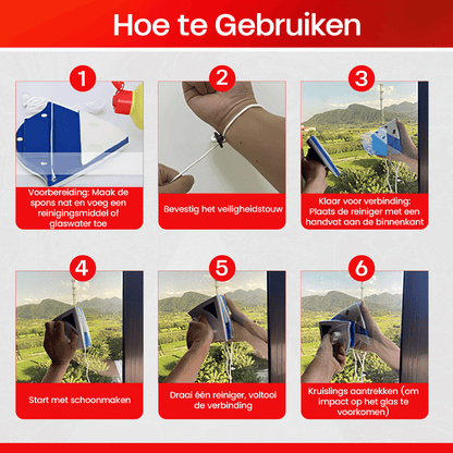 MagClean dubbelzijdige magnetische ruitenreiniger