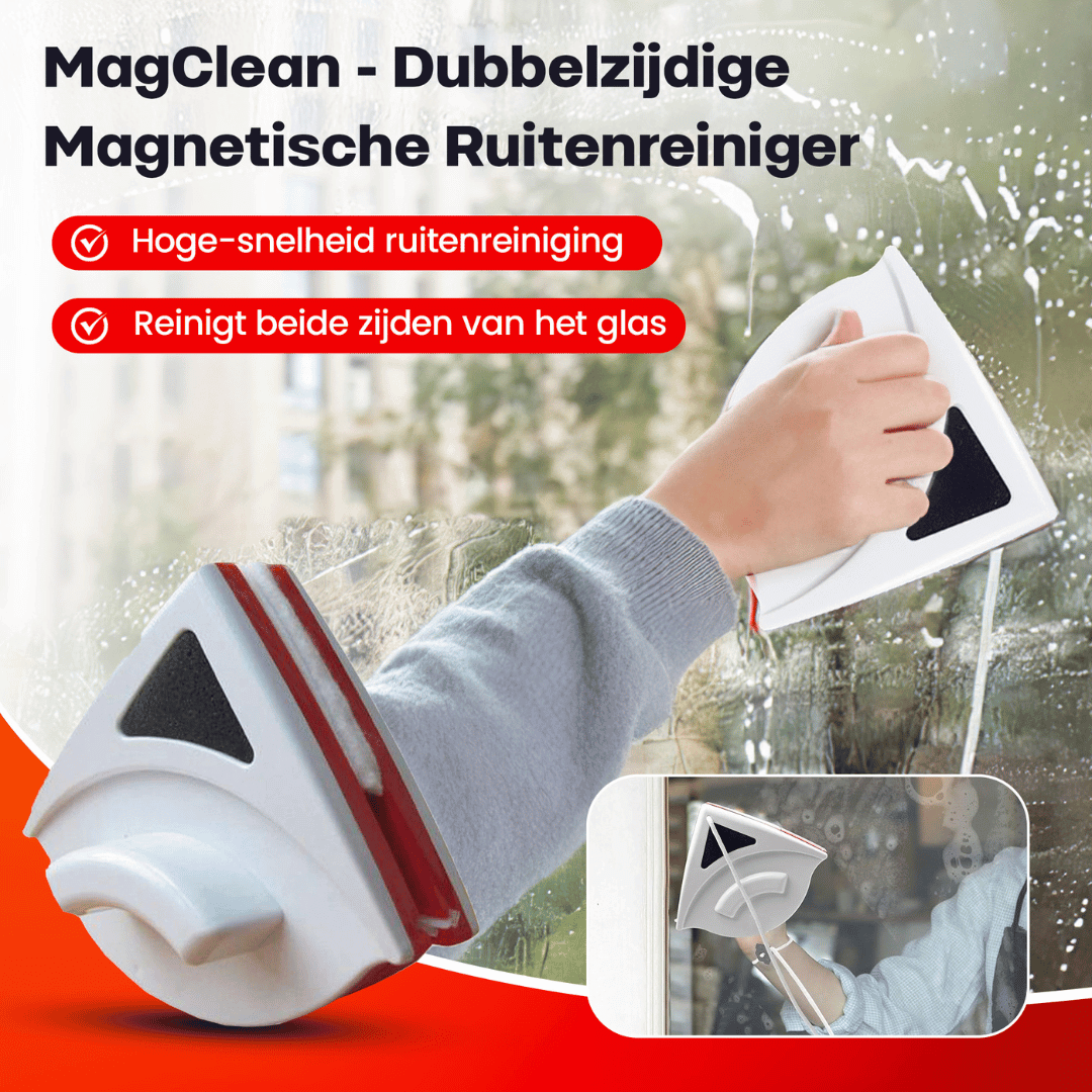 MagClean dubbelzijdige magnetische ruitenreiniger