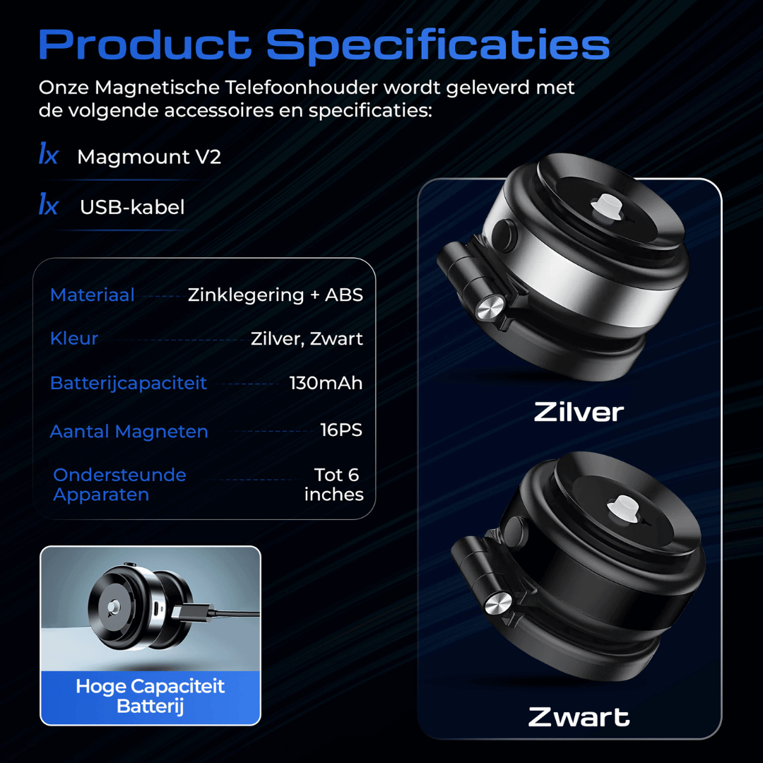 Magmount V2 universele magnetische telefoonhouder