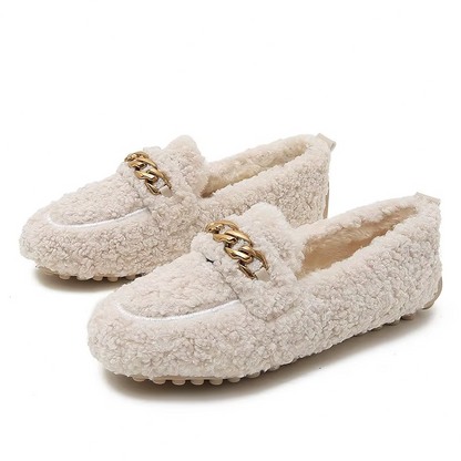 Luxe dames pantoffels met goudkleurige ketting