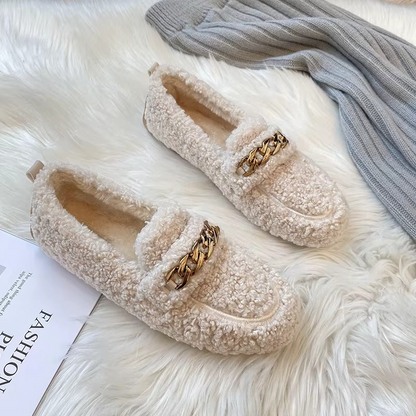 Luxe dames pantoffels met goudkleurige ketting