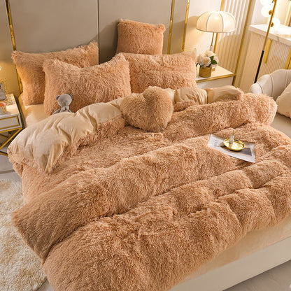 Zachte Fleece Bedset met Hartkussen