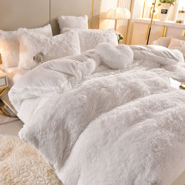 Zachte Fleece Bedset met Hartkussen